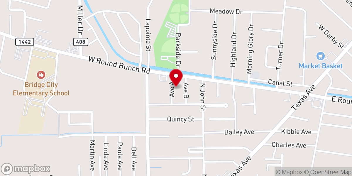 Map showing location of Bridge City Knights of Columbus