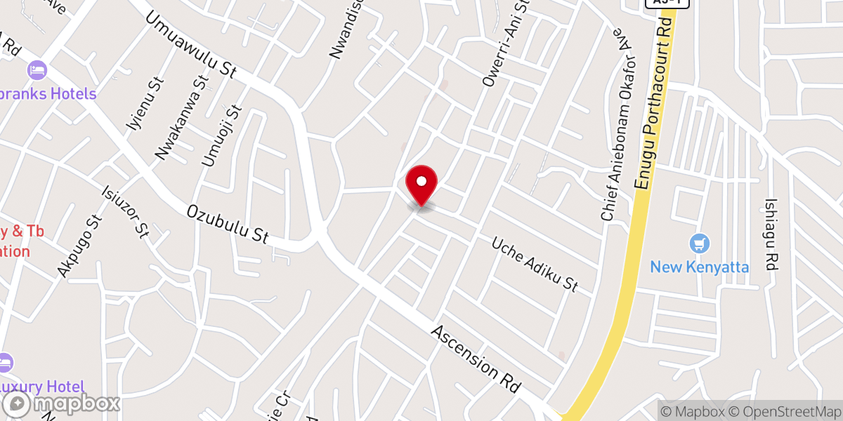 Map showing location of Maria Rosa Mystica Parish