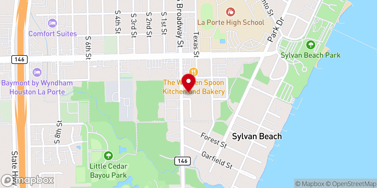 Map showing location of Churchill Place Apartments