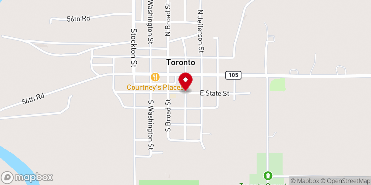 Map showing location of Toronto Christian Church - Food Distribution Center