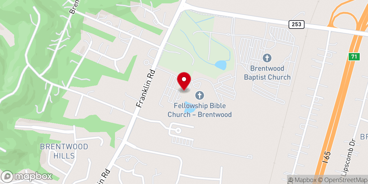 Map showing location of Fellowship Bible Church - Brentwood Campus