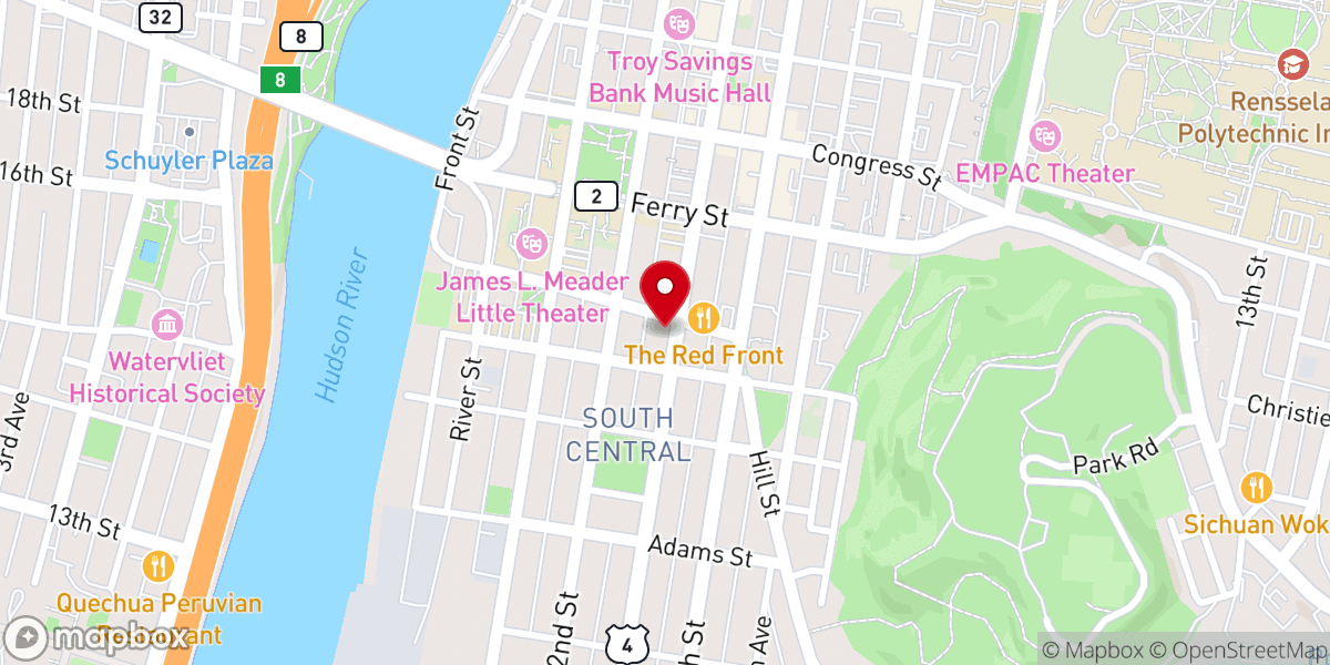 Map showing location of Congregation Berith Sholom