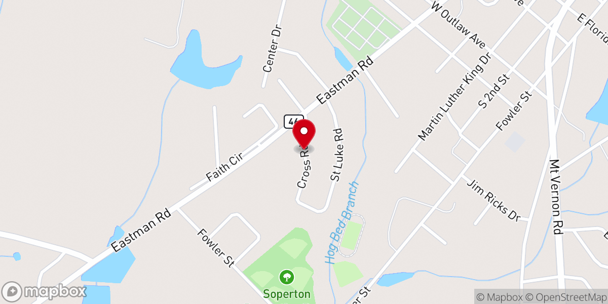 Map showing location of Holy Temple Church of God in Christ