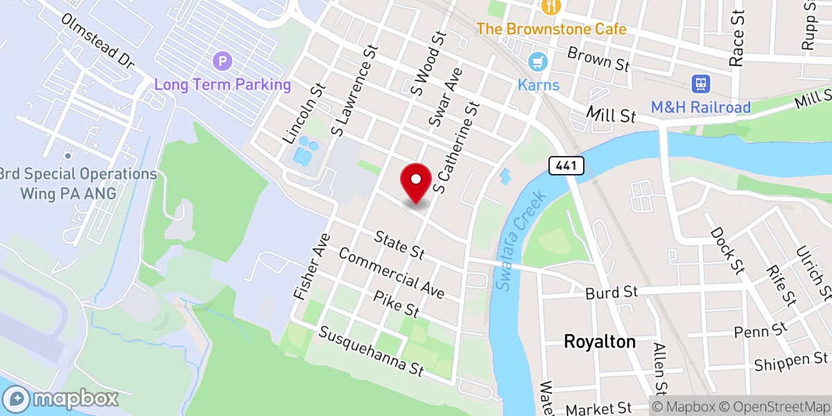 Map showing location of First Zion Baptist Church