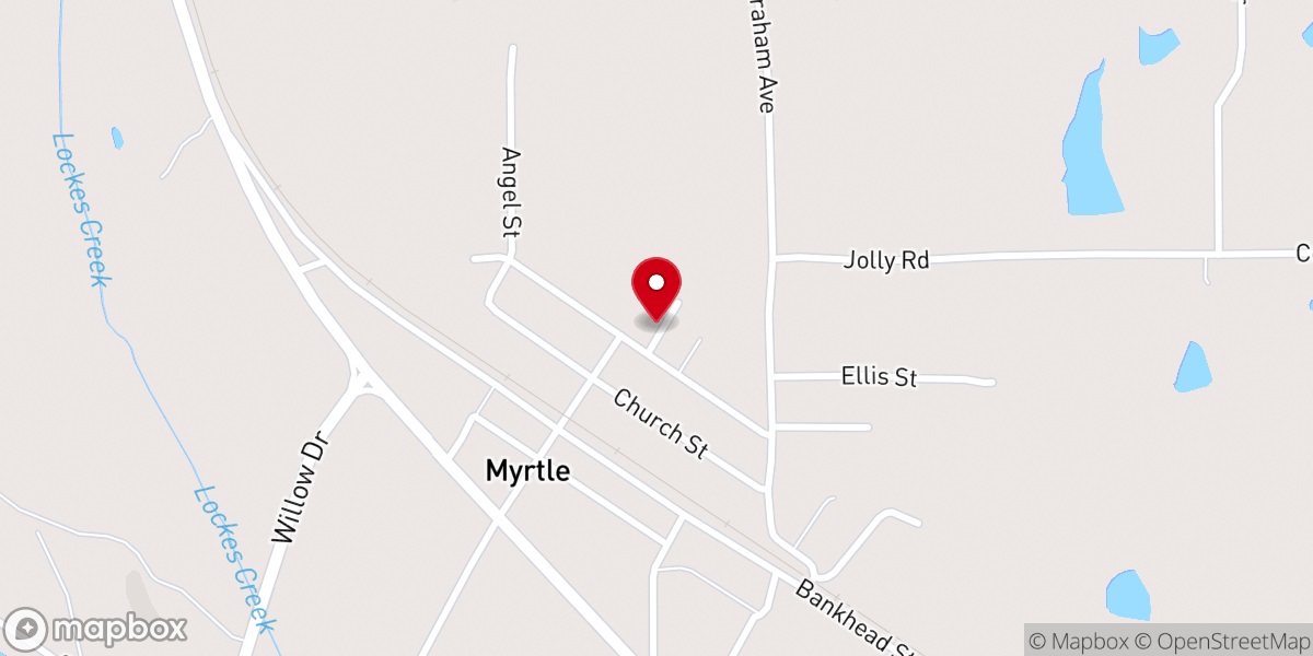 Map showing location of Temple Baptist Church
