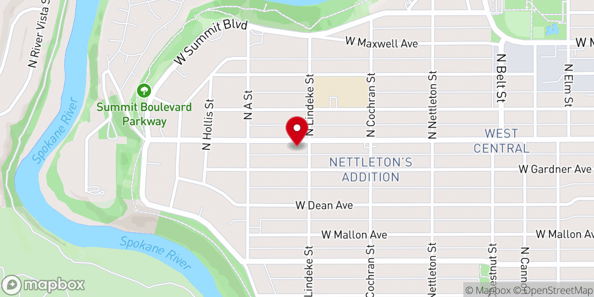 Map showing location of Westminster Presbyterian