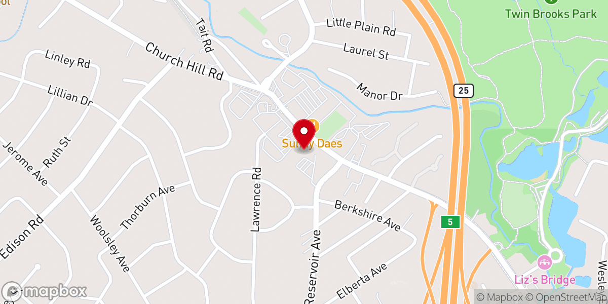 Map showing location of Trumbull Congregational Church