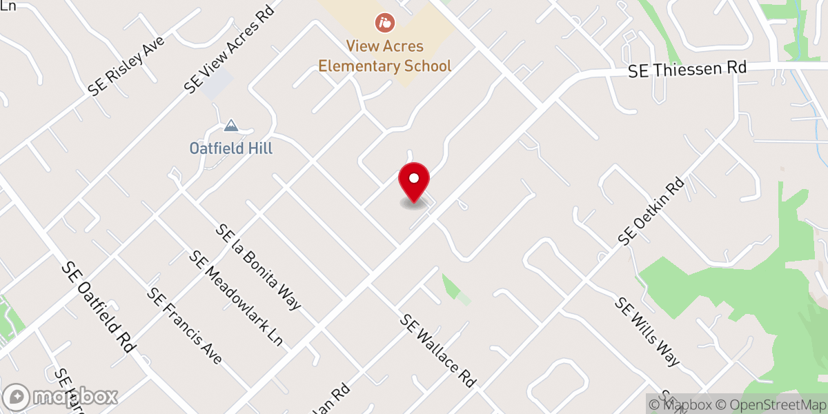 Map showing location of Oak Hills Presbyterian Church