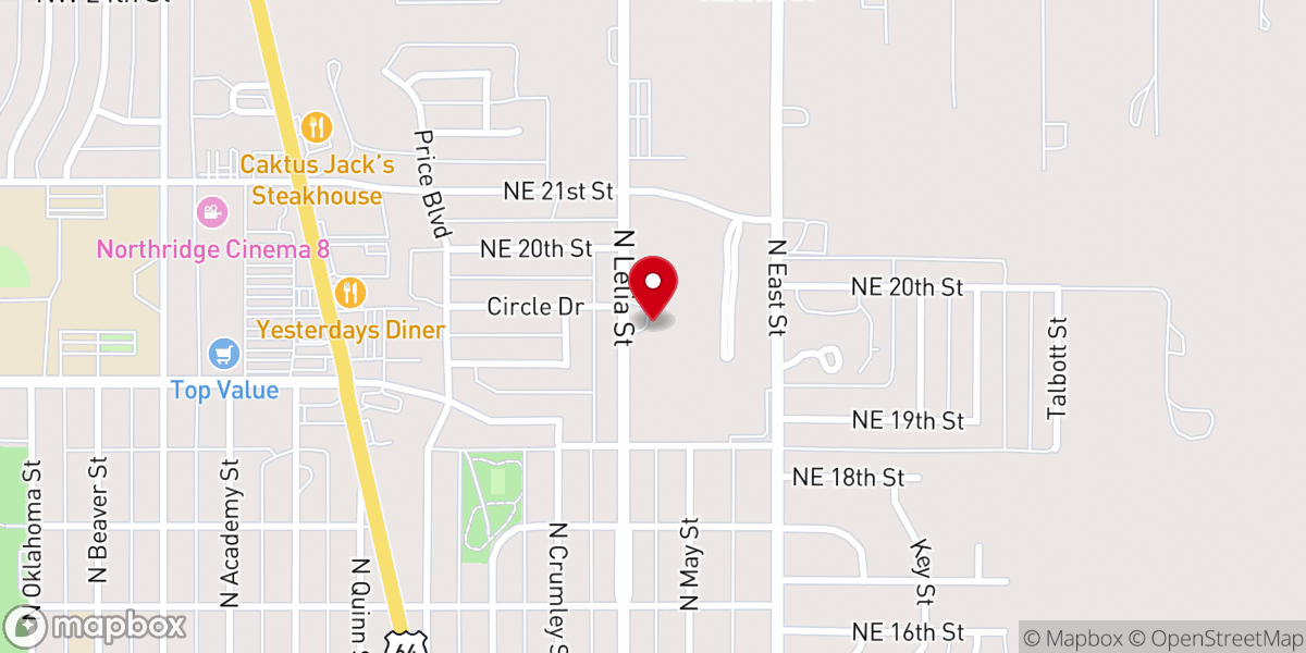 Map showing location of Panhandle Bible College