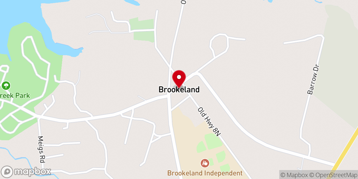 Map showing location of Brookeland