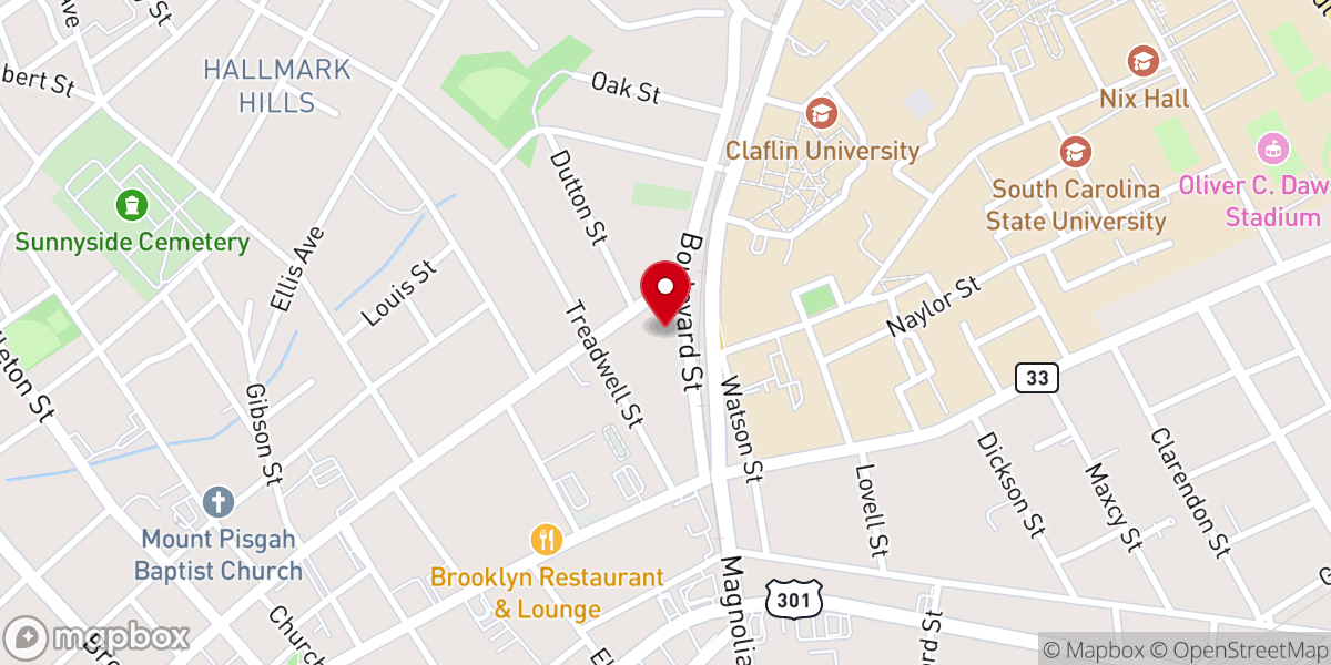 Map showing location of Trinity United Methodist Church