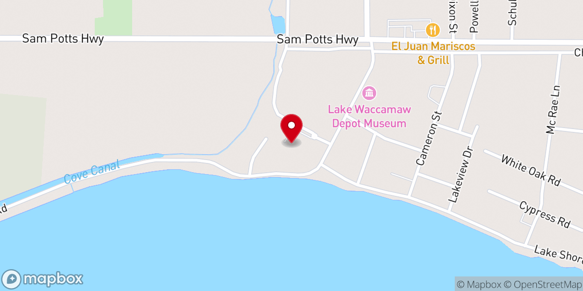 Map showing location of Leamon Rogers Memorial Chapel