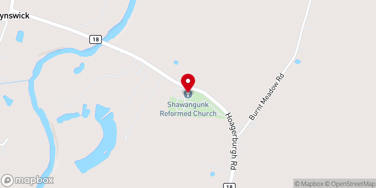 Map showing location of Shawangunk Reformed Church