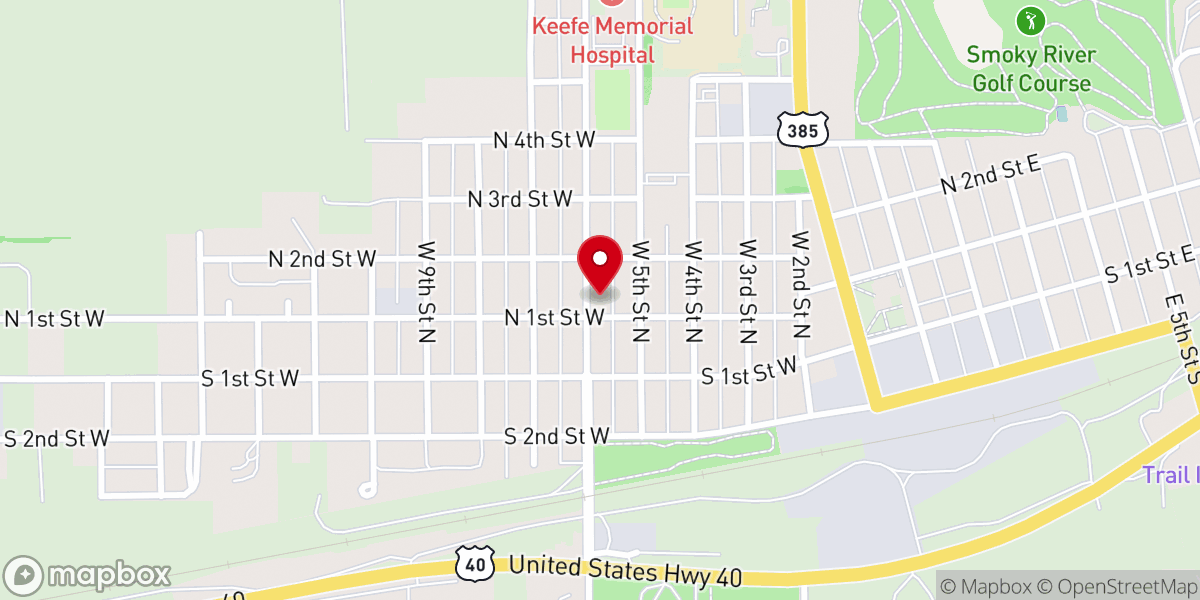 Map showing location of Sacred Heart Catholic Church