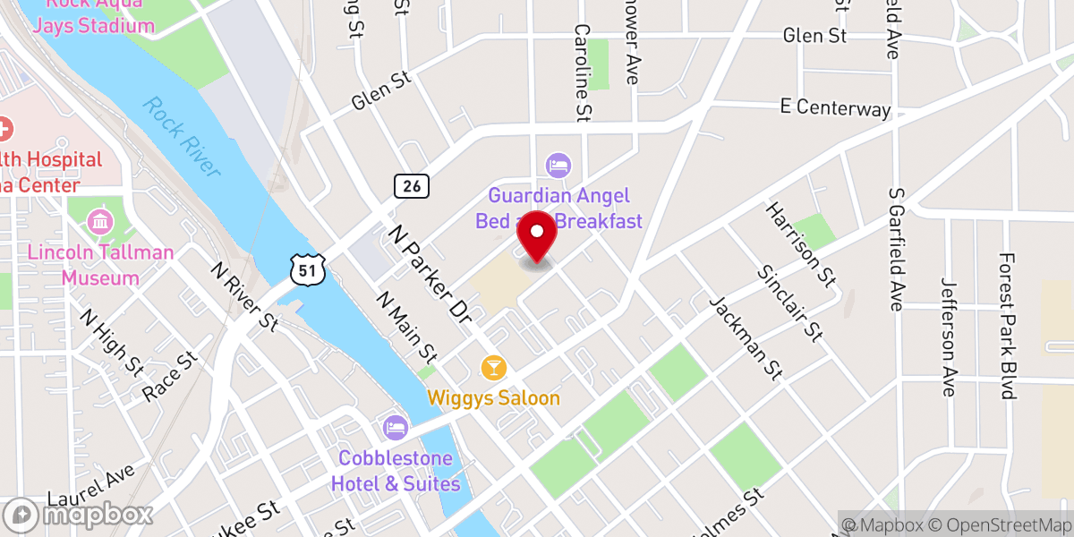 Map showing location of Nativity of Mary Catholic Parish