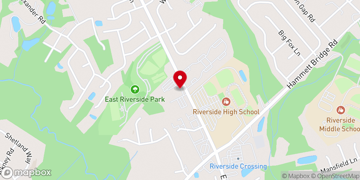 Map showing location of Riverside Baptist Church