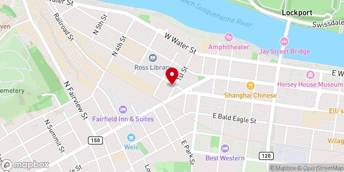 Map showing location of United Evangelical Lutheran
