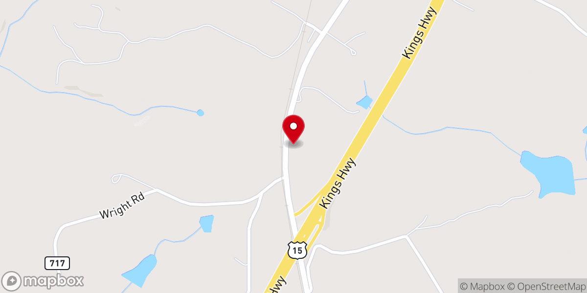 Map showing location of Antioch Baptist Church