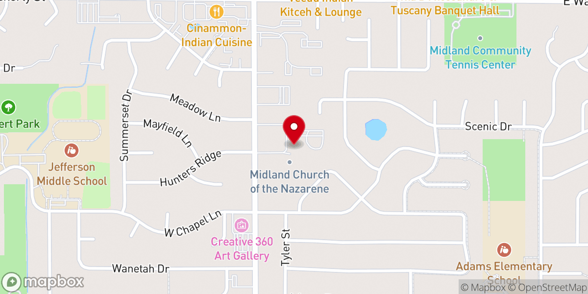 Map showing location of Midland Church of the Nazarene