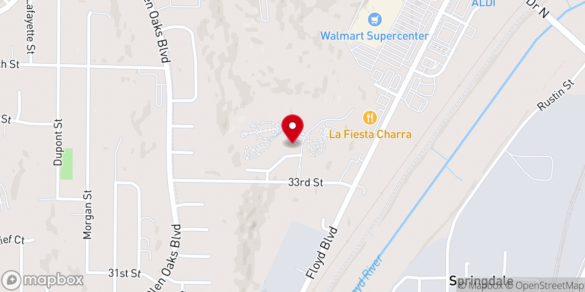 Map showing location of Trinity Heights