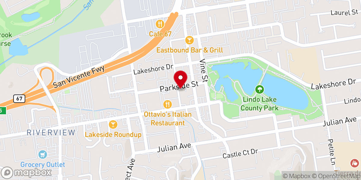 Map showing location of Calvary Chapel Lakeside