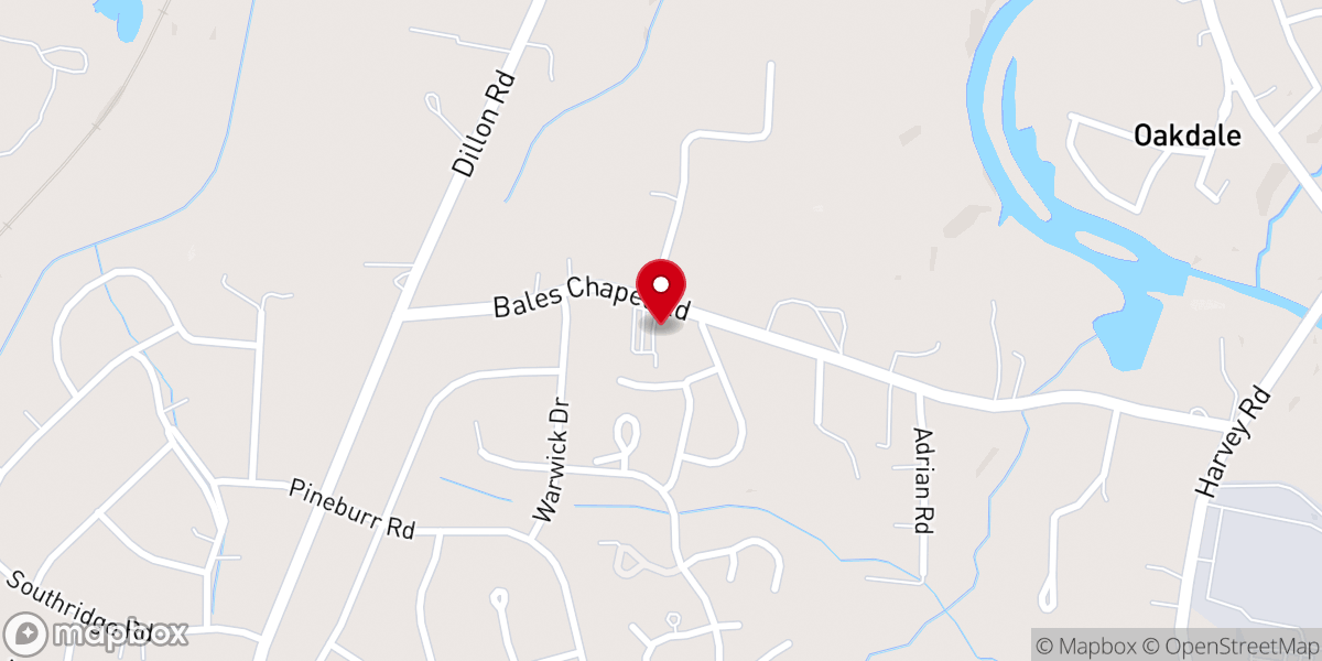Map showing location of Bales Memorial Wesleyan Church