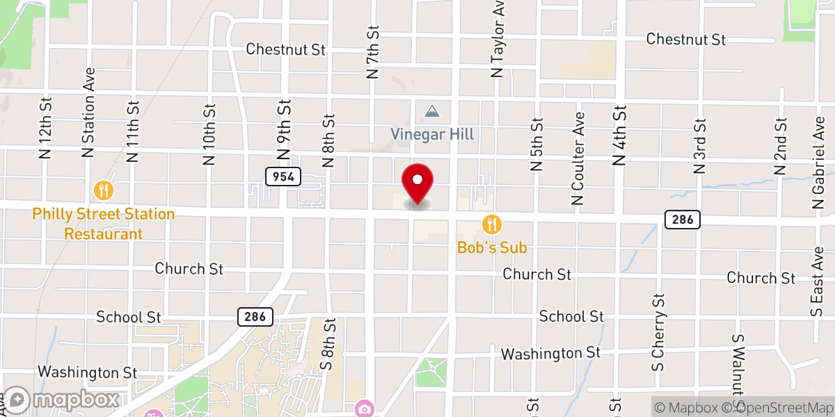 Map showing location of The Indiana Theater