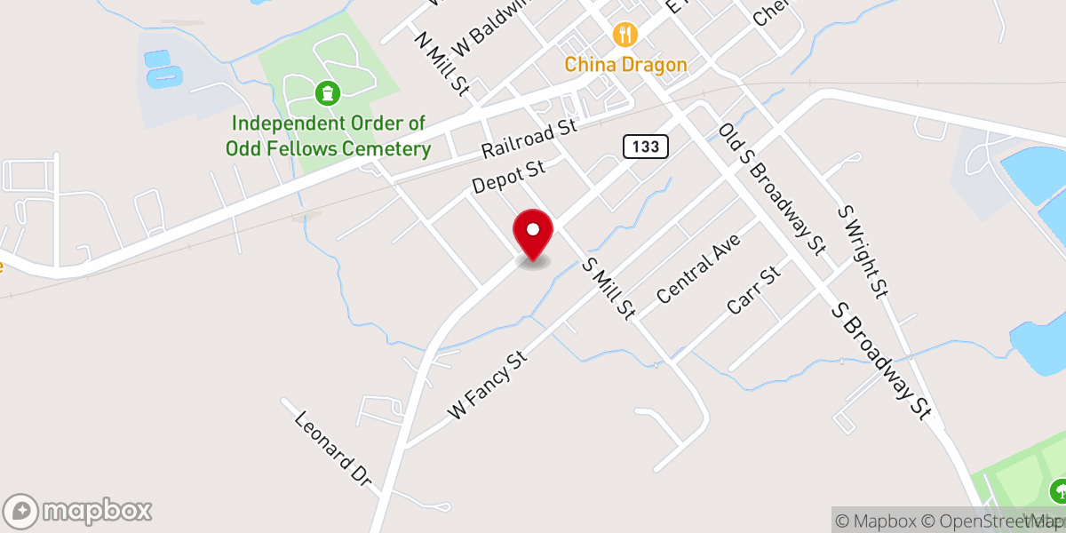 Map showing location of Southside Church of Christ