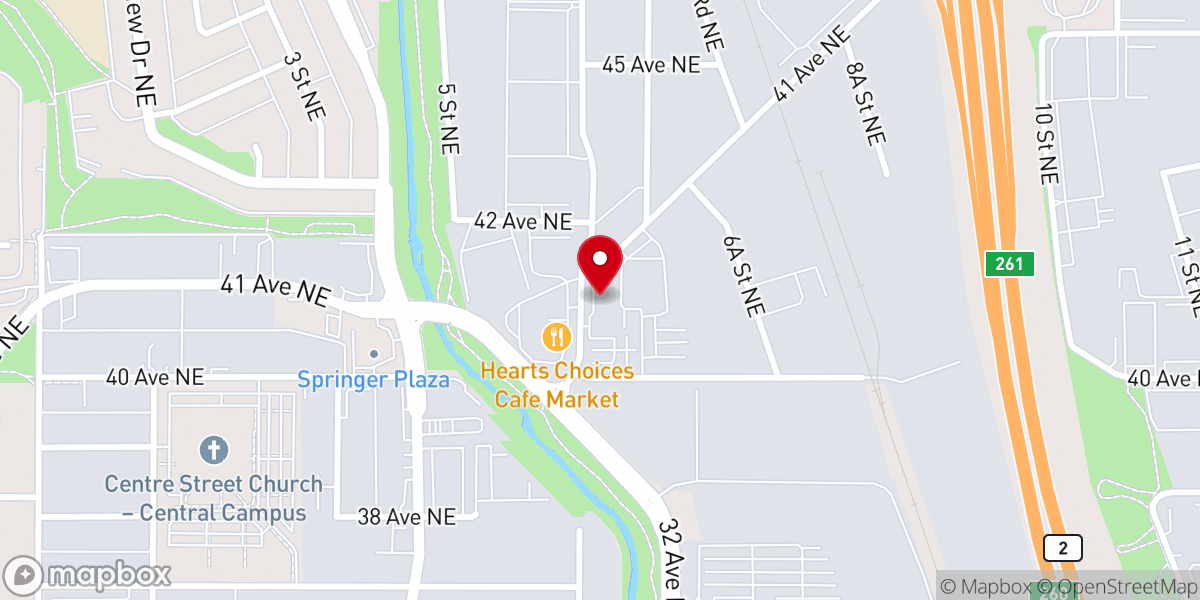 Map showing location of Islamic Information Society of Calgary (IISC)