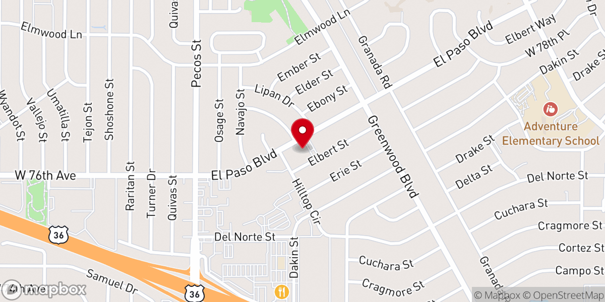 Map showing location of Valley Vista United Methodist Church