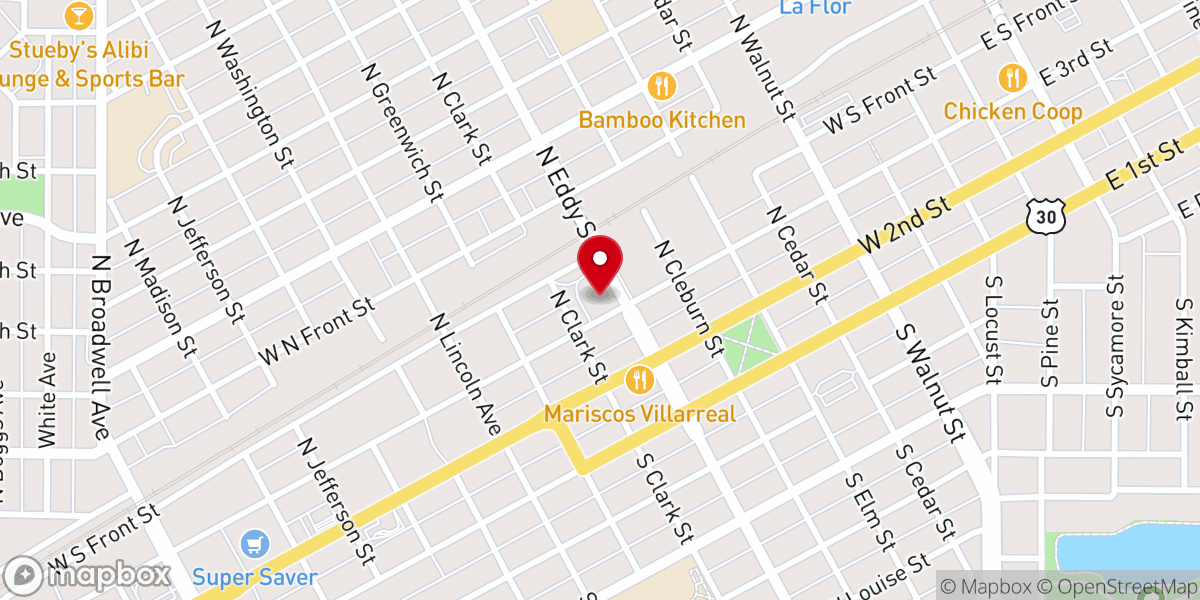 Map showing location of Salvation Army Worship Center & Grimminger Service Center