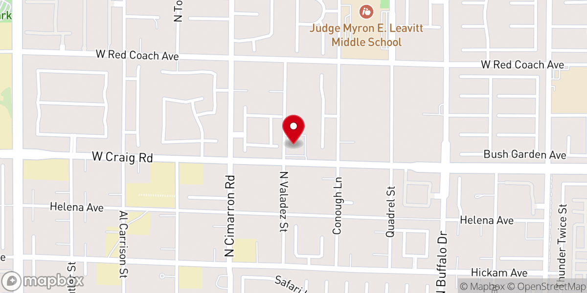 Map showing location of West Craig Road Baptist Church