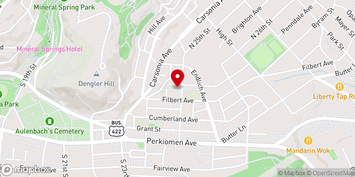 Map showing location of Faith Lutheran Church