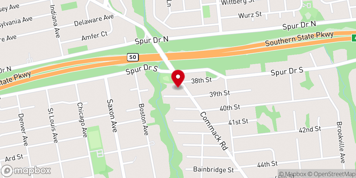 Map showing location of New Bethany Baptist Church