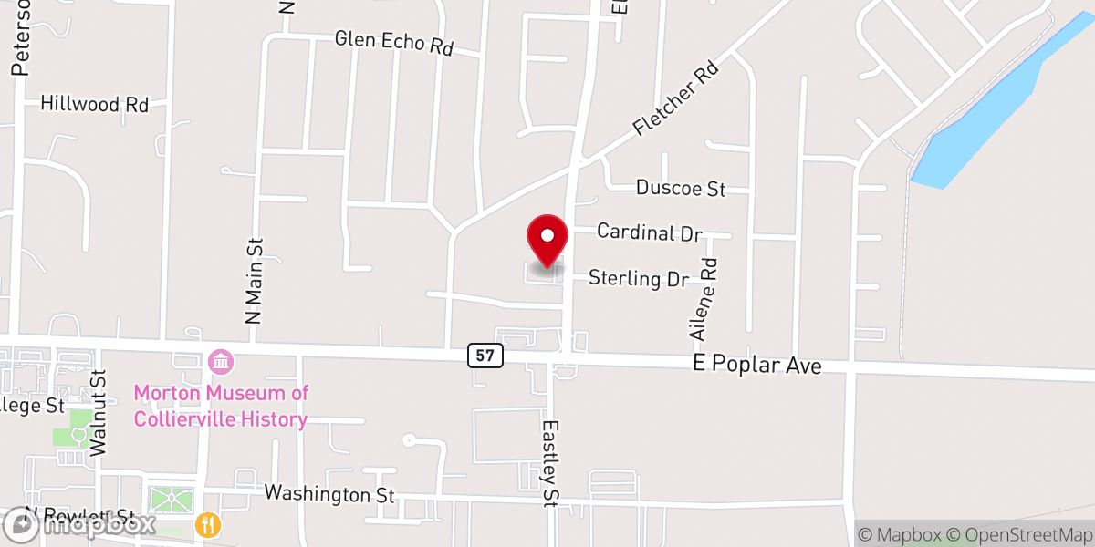 Map showing location of Wolf River Presbyterian Church