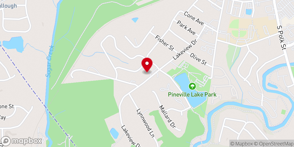 Map showing location of Pineville Rehabilitation & Living Center