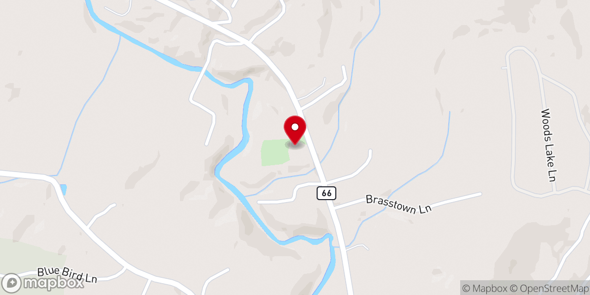 Map showing location of Old Brasstown Baptist Church