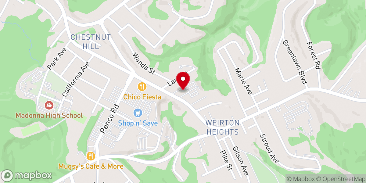 Map showing location of Weirton Heights Church of Christ