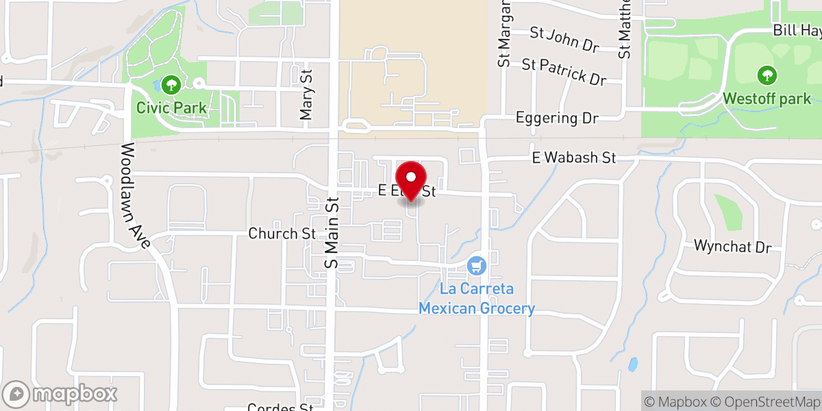 Map showing location of New Hope Christian Center