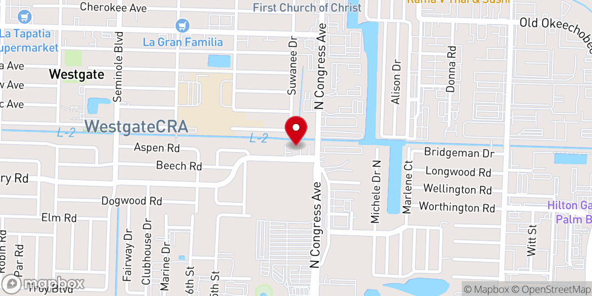 Map showing location of Iglesia Bautista Renacer de West Palm Beach