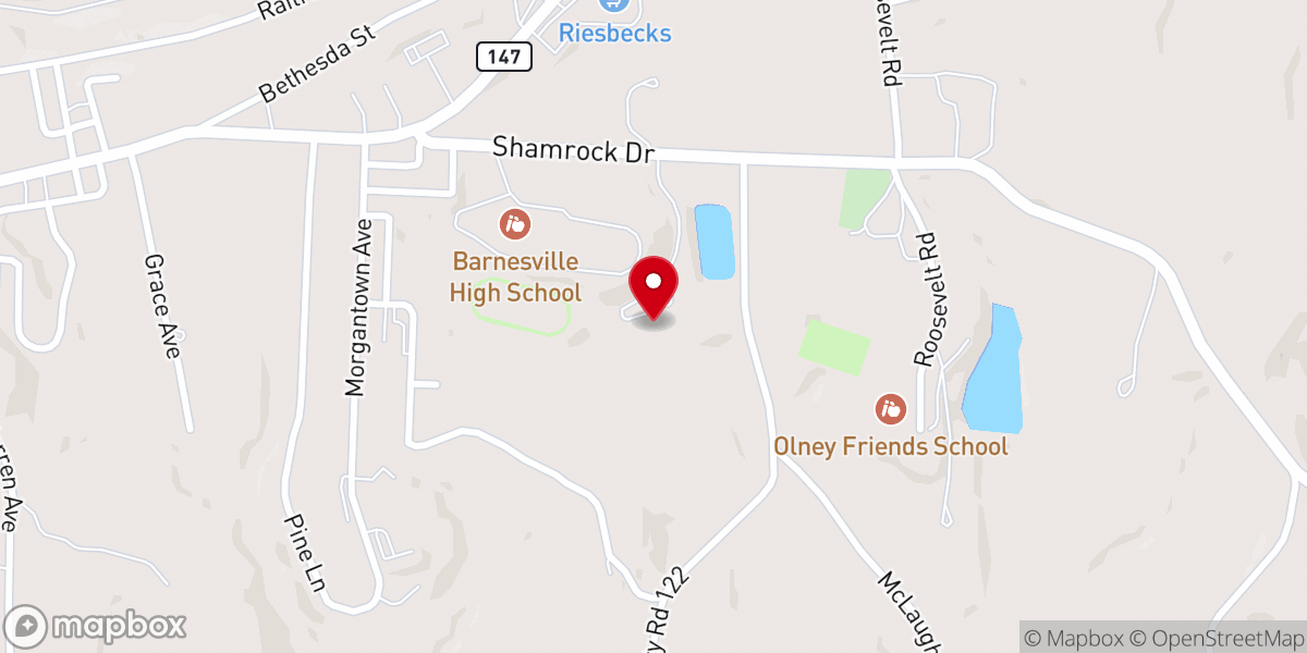 Map showing location of Barnesville Middle School