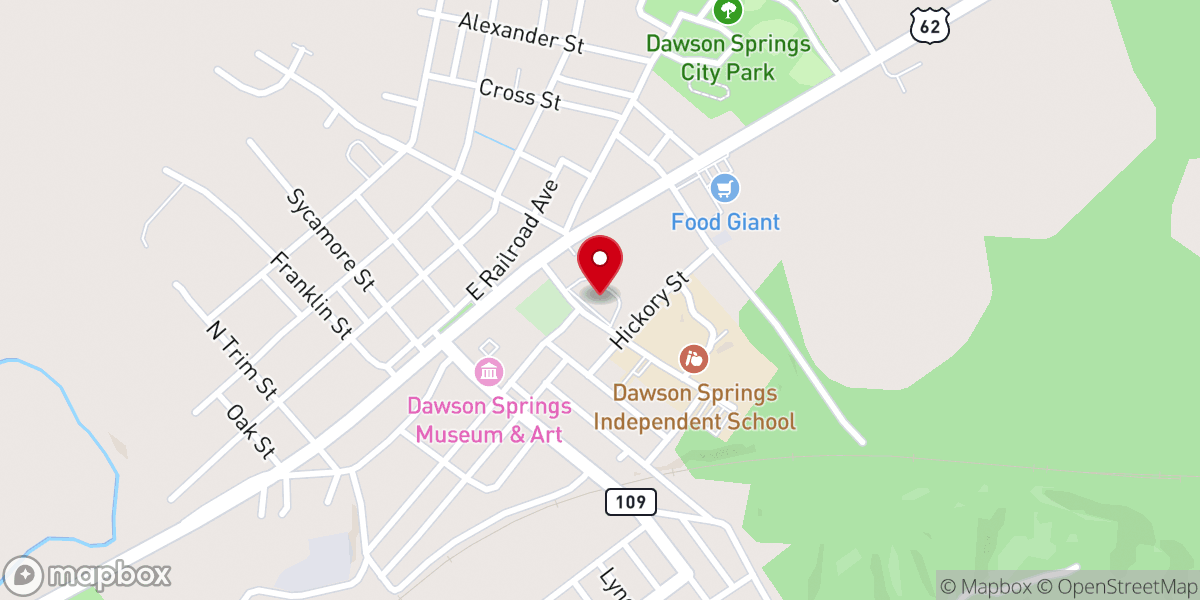 Map showing location of First Christian Church