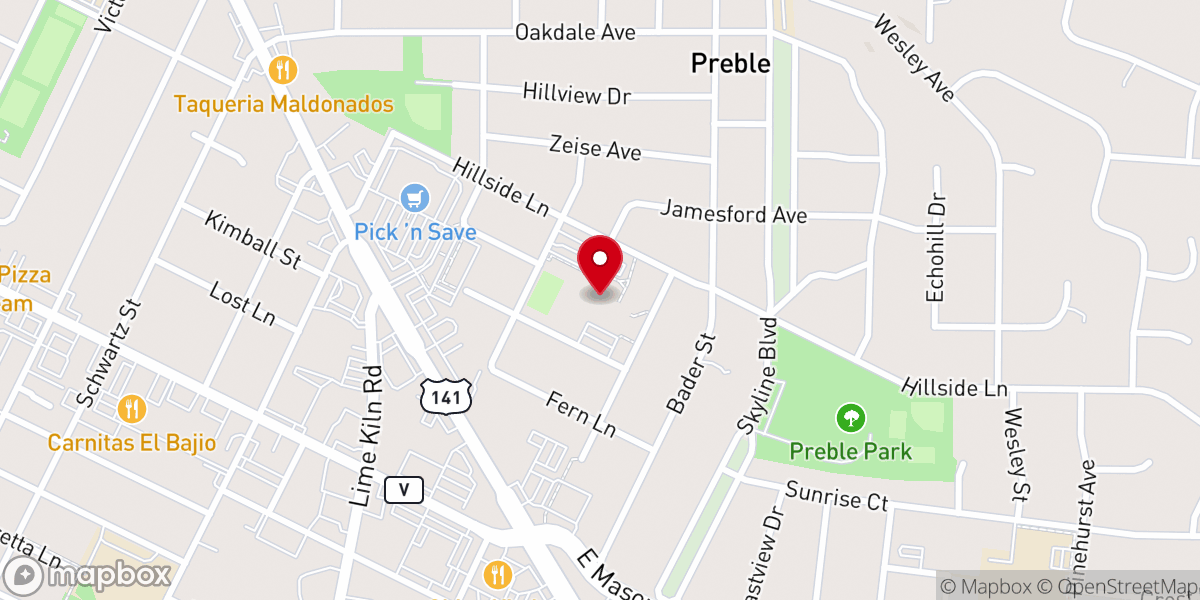 Map showing location of St. Bernard Catholic School