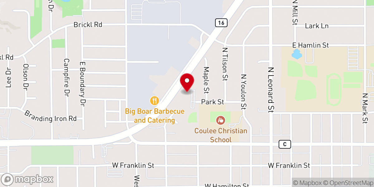 Map showing location of Christ Evangelical Lutheran Church