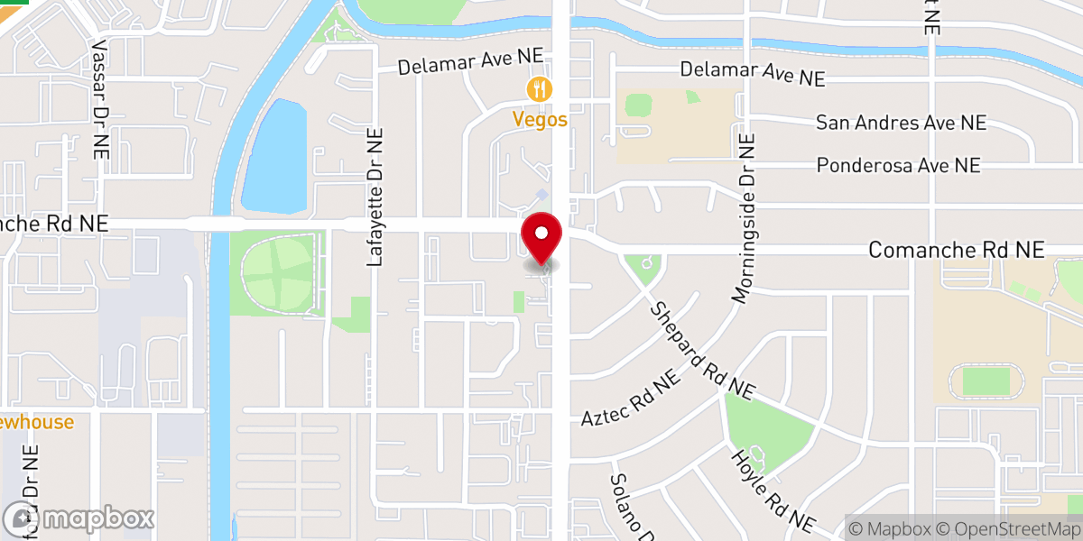 Map showing location of Albuquerque Center for Spiritual Living