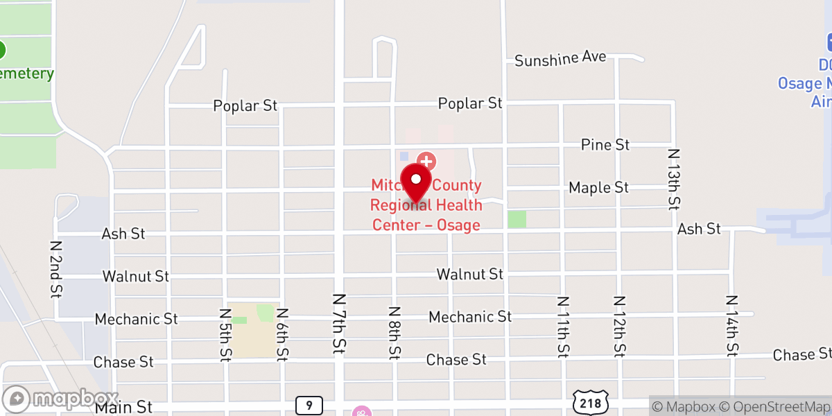 Map showing location of Our Savior's Lutheran Church