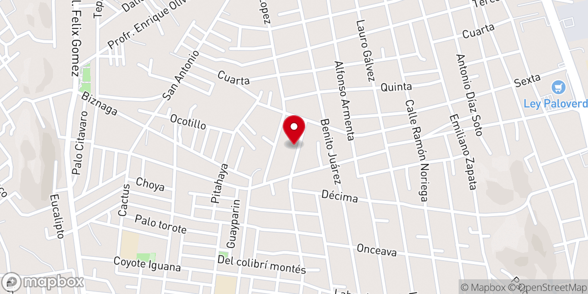 Map showing location of Iglesia Pentecostal Unida de México LA ROCA