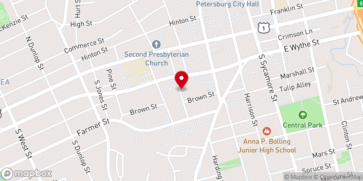 Map showing location of Commonwealth Catholic Charities