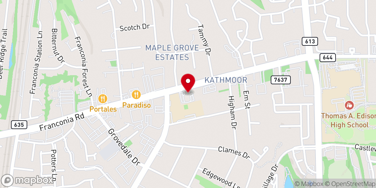 Map showing location of Franconia United Methodist Church
