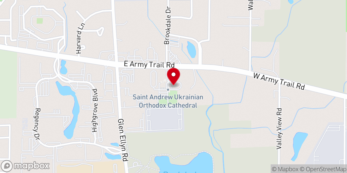 Map showing location of St. Andrew Ukrainian Orthodox Church